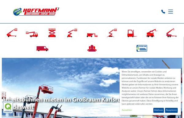 Vorschau von www.hoffmann-gebrauchtbuehnen.de, Hoffmann GmbH & Co. KG - Arbeitsbühnenvermietung