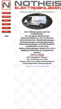 Vorschau der mobilen Webseite www.notheis-elektroanlagen.de, Notheis Elektroanlagen GmbH