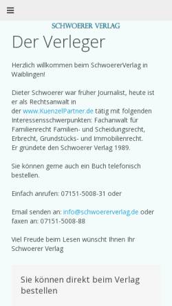 Vorschau der mobilen Webseite www.schwoererverlag.de, Schwörer Verlag