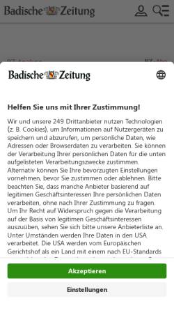 Vorschau der mobilen Webseite waldkirch.badische-zeitung.de, Lokalteil Waldkirch der Badischen Zeitung