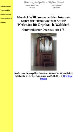 Vorschau der mobilen Webseite www.stuetzle.de, Werkstätte für Orgelbau, Wolfram Stützle