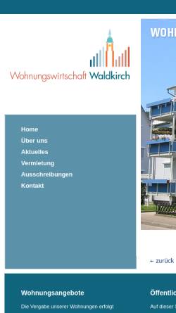 Vorschau der mobilen Webseite wowi-waldkirch.de, Wohnungswirtschaft der Stadt Waldkirch