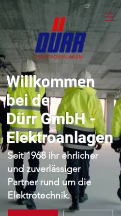 Vorschau der mobilen Webseite www.duerr-elektro.de, Dürr GmbH Elektroanlagen