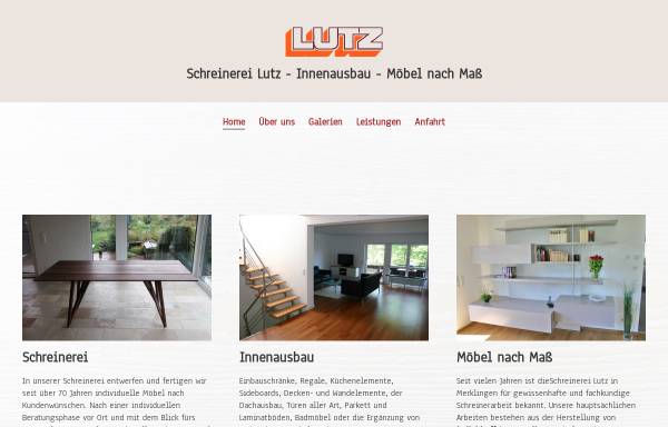 Vorschau von www.lutz-schreinerei.de, Schreinerei Lutz