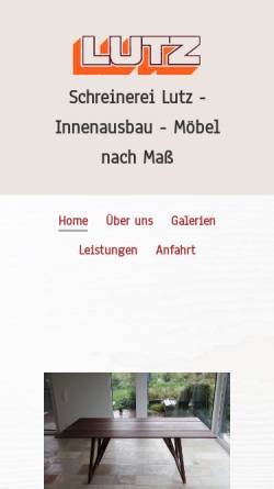 Vorschau der mobilen Webseite www.lutz-schreinerei.de, Schreinerei Lutz