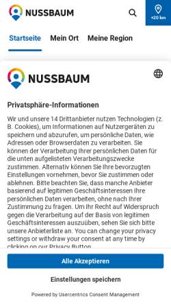 Vorschau der mobilen Webseite www.nussbaum.de, Verlag Nussbaum Medien