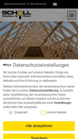 Vorschau der mobilen Webseite www.scholl-holzbau.de, Scholl Holzbau & Dach