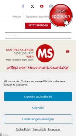 Vorschau der mobilen Webseite msges.at, Multiple Sklerose Gesellschaft Wien
