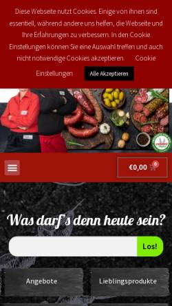 Vorschau der mobilen Webseite baur.digitale-theke.com, Metzgerei und Partyservice Baur KG