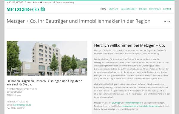 Vorschau von www.metzger-co.de, Wohnbau Metzger & Co.