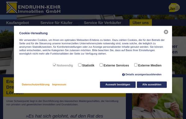 Vorschau von www.endruhn-kehr-immobilien.de, Endruhn-Kehr Immobilien GmbH