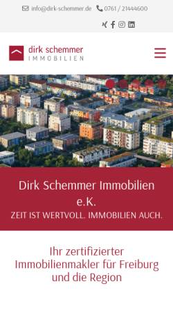 Vorschau der mobilen Webseite www.dirk-schemmer.de, Dirk Schemmer Immobilien