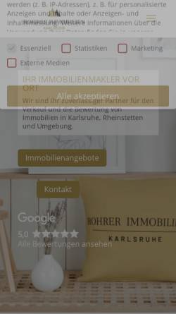 Vorschau der mobilen Webseite www.rohrer-immo.de, Rohrer Immobilien GmbH