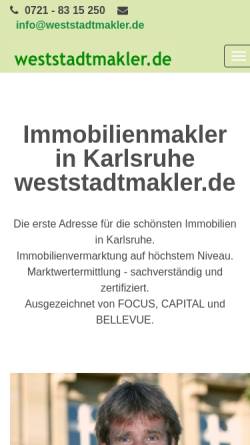 Vorschau der mobilen Webseite www.weststadtmakler.de, weststadtmakler.de