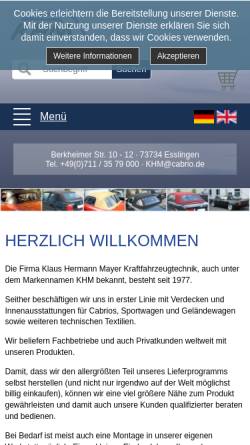 Vorschau der mobilen Webseite cabrio.de, Klaus Hermann Mayer-KFZ-Technik GmbH