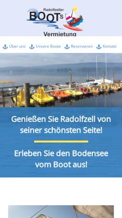 Vorschau der mobilen Webseite www.bootsvermietung-radolfzell.de, Bootsvermietung Rudolf Albiez