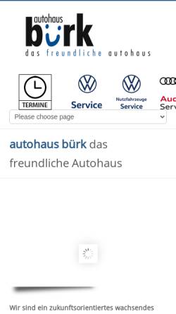 Vorschau der mobilen Webseite www.autohaus-buerk.de, Autohaus Dieter Bürk