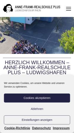 Vorschau der mobilen Webseite www.annefrankrealschule.de, Anne Frank Realschule