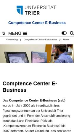 Vorschau der mobilen Webseite www.ceb.uni-trier.de, Competence Center E-Business an der Universität Trier