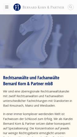 Vorschau der mobilen Webseite www.ckb-anwaelte.de, Bernard Korn & Partner Rechtsanwälte in Partnerschaft mbB