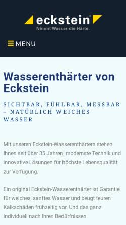 Vorschau der mobilen Webseite www.eckstein-wasserenthaerter.de, Eckstein GmbH