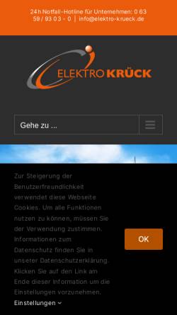 Vorschau der mobilen Webseite www.elektro-krueck.de, Elektro Krück GmbH