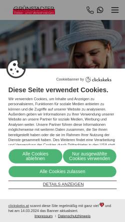 Vorschau der mobilen Webseite gruenstadter-reisebuero.de, Grünstadter Reisebüro