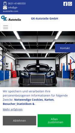 Vorschau der mobilen Webseite www.gk-autoteile.com, GK Autoteile GmbH