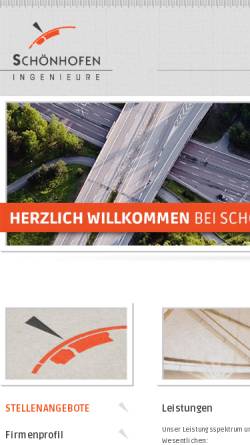 Vorschau der mobilen Webseite www.schoenhofen-ing.de, Schönhofen Ingenieure GbR
