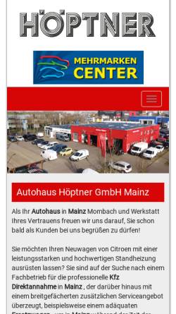 Vorschau der mobilen Webseite www.autohaus-hoeptner.de, Autohaus Höptner KG