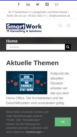 Vorschau der mobilen Webseite www.smartwork.de, SmartWork IT GmbH