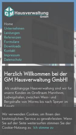 Vorschau der mobilen Webseite www.gm-hausverwaltung.de, GM Hausverwaltung GmbH