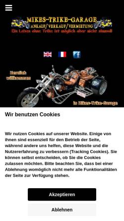 Vorschau der mobilen Webseite www.mikes-trike-garage.de, Mikes-Trike-Garage