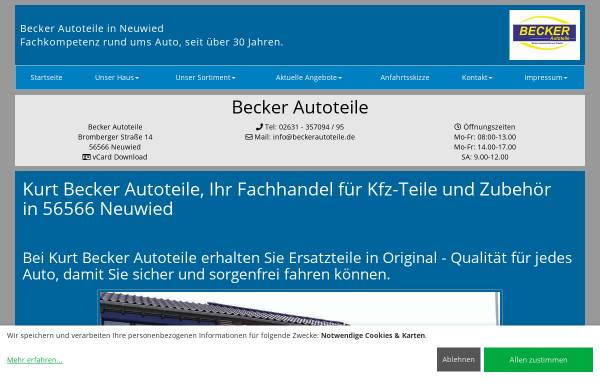 Vorschau von www.beckerautoteile.de, Becker Autoteile