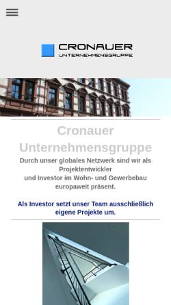 Vorschau der mobilen Webseite cronauer.de, Cronauer Unternehmensgruppe