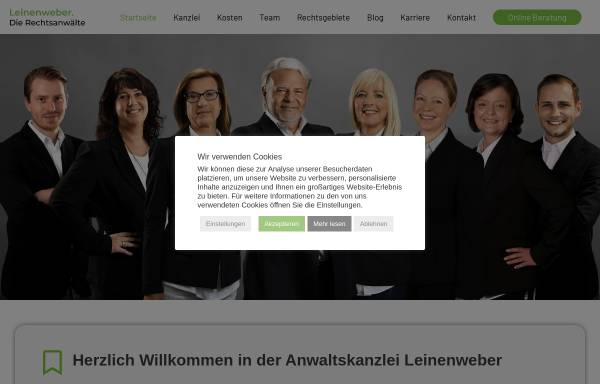 Vorschau von www.raeleinenweber.de, Rechtsanwälte Leinenweber