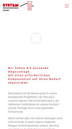 Vorschau der mobilen Webseite www.systemschornsteinbau.de, System Schornsteinbau GmbH