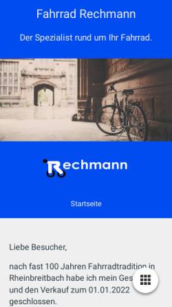 Vorschau der mobilen Webseite www.fahrrad-rechmann.de, Fahrrad Rechmann
