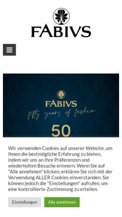 Vorschau der mobilen Webseite www.fabius-moden.de, Fabius Der Herrenausstatter GmbH
