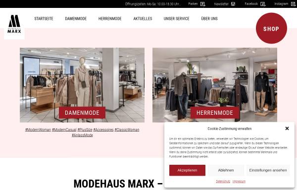 Vorschau von modehaus-marx.de, Modehaus Marx GmbH & Co. KG