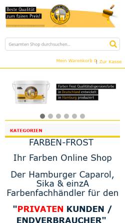 Vorschau der mobilen Webseite www.lamberty-farben.de, Lamberty Farben GmbH