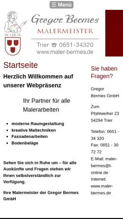 Vorschau der mobilen Webseite www.maler-bermes.de, Malermeister Gregor Bermes GmbH