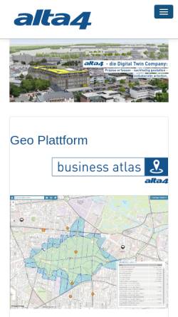 Vorschau der mobilen Webseite www.alta4.com, alta4 Geoinformatik AG