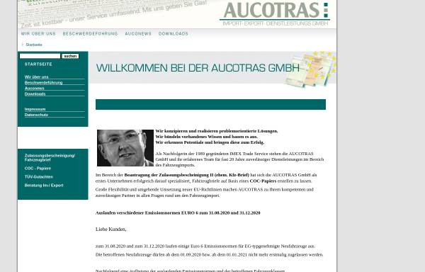 Vorschau von www.aucotras.de, Aucotras Import-Export-Dienstleistungs GmbH