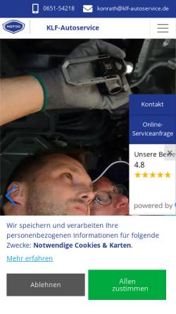 Vorschau der mobilen Webseite www.klf-autoservice.de, KLF-Autoservice