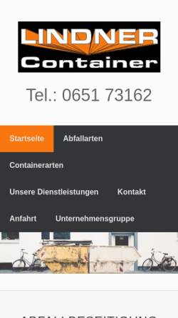 Vorschau der mobilen Webseite www.lindner-container.de, Lindner Container Trier