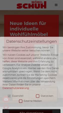 Vorschau der mobilen Webseite www.moebel-schuh.de, Möbel-Schuh GmbH