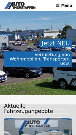 Vorschau der mobilen Webseite kfz-therstappen.de, Autohaus Therstappen