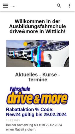 Vorschau der mobilen Webseite www.fahrschule-driveandmore.de, Fahrschule drive & more