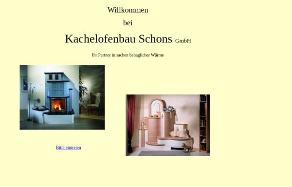 Vorschau von www.kachelofenbau-schons.de, Kachelofenbau Schons GmbH